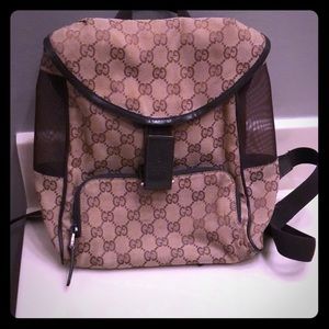 Authentic Vintage Gucci Backpack w/ GG Canvas